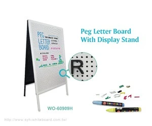 Magnetic peg letter board whiteboard stand flip chart for store and office