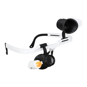 Magnifier 6x 10x 25x LED Illumination Double Eyes Jewelry Magnifying Loupe Eyeglass Repair Tools (BM-MG3033)