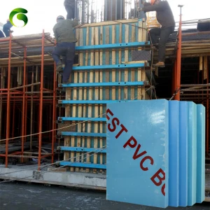 Marc 60+times use blue construction plastic slab boards column pvc shuttering wall panels concrete PVC plastic formwork sheets