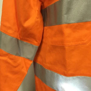 Mens cotton workwear with twill orange silver tape
