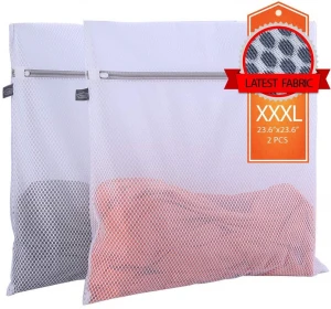 Mesh Laundry Wash Bag Foldable Bin With Handle Net Collapsible Dirty Clothes Large Capacity Laundry Basket Mesh Wash Bag