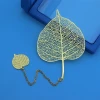 metal material and etching technique custom leaf metal bookmarks for promotion metal bookmark custom Logo Gold Plating Plated