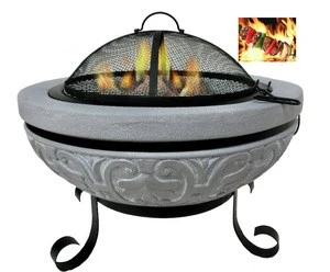 MGO Garden Wood Burning BBQ Outdoor Fire Pits Free sampleCustom Size Steel Fire Bowl with Screen and Cover