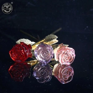 MH-H00112 Wedding flower gift crystal rose flower creative crystal rose flower craft