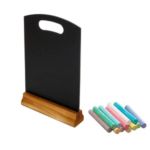 Mini Freestanding Wood Framed Erasable Chalkboard Sign, Tabletop Easel Memo Board