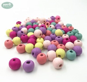 Mixed color Round Beads Making Necklace DIY Kids crafts Wood Beads 8mm