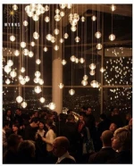 Modern crystal ball led pendant light