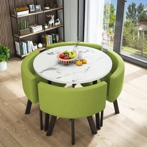 Modern family dining table simple iron table and chair combination