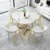 Modern Furniture Kitchen Dinning Table And 6 Chair Luxury Restaurant Metal Stainless Steel Marble Dining Room Sets Dining Tables