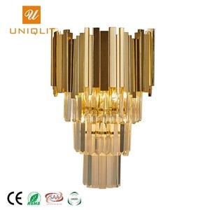 Modern Hotel Home Project Nordic Golden Luxury Crystal Decor LED Wall Lamp