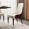 Modern light luxury metal foot sitting room dining chair restaurant hotel apartment high quality leather dining chair