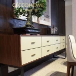 Modern Sideboard With Wooden Drawers Buffet Cabinet For Dining Room Sideboard With Metal Legs