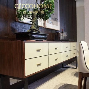 Modern Sideboard With Wooden Drawers Buffet Cabinet For Dining Room Sideboard With Metal Legs