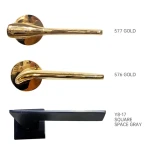 Modern style aluminum gray indoor door and window handles, zinc alloy with wooden door key locks Other Door & Window Accessories