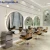 Import Modern Style Large Gold Styling Wall Mounted Barber Salon Furniture Hairdressing Led Makeup Beauty Salon Mirror from China