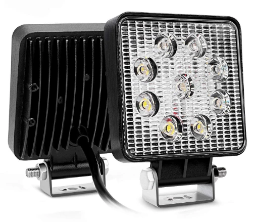 Motorcycle 4 Inch 27W Square Led Flood Work Light
