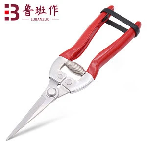 multifunctional grape trimming stainless steel branch flower cutting red handle 8&quot; garden pruning shears