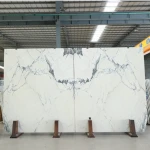 Natural cheap Polished calacatta marble white