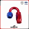 New 304 Stainless Steel Fuel Oil Air Hose End Fitting Adaptor AN8 red and blue 180 degree Push Lock Fuel System F4008-180-RDBU