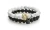 Import New 8mm Natural Stone Beads Wristband Boho Couple Bracelet Lava Rock Stone White Turquoise CZ Micro Pave Crown Beads Bracelet from China
