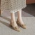Import New Arrival Luxury Womens Casual High Heels Soft Leather Pumps 5cm Square Heel Flat Feature Anti-Slippery Slip-On PU Summer from China