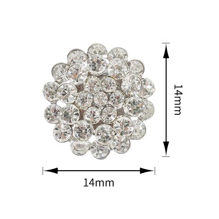 New brilliant wedding rhinestone prong snap button crystal for clothes