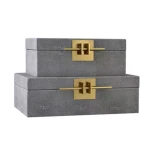 New Chinese leather necklace jewelry box decoration model hotel dressing table light luxury minimalist style decoration