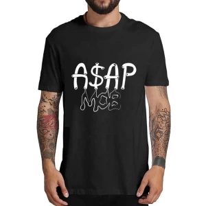 New Design Asap Rocky Tee Shirt Graphic T-Shirt For Men Short Sleeve sleeve  men t shirt cotton