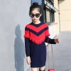 New design girls medium sweater for spring autumn with tassel fashionable cloth