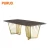 Import New design living furniture marble top gold metal stainless steel base dining table from China