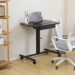 New Design Standing Desk Laptop Desk Adjustable Height Mobile Workstation with Drawers on Wheels Hospital Bedside Table