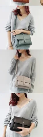 New Fashion Simple Women Designer Handbag High Quality PU Leather Small Messenger Bag Solid Color Shoulder Crossbody Bags