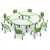 New food grade table school furniture 6 seater plastic table and chair other baby high quality
