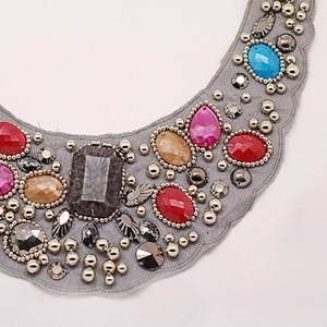New garment accessories colorful rhinestone neckline design