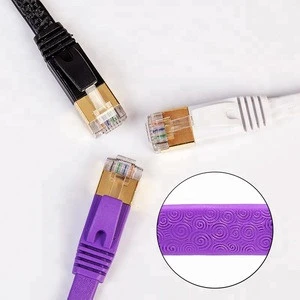 New Jacket Network gold plated cat7 sftp ethernet patch cord flat rj45 ftp 3m 25 ft 100ft cat 7 plug communication cable price