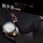 New  Military USB Lighter Watch Men's Casual Quartz Wristwatches with Windproof Flameless Cigarette Cigar Lighter -P6264