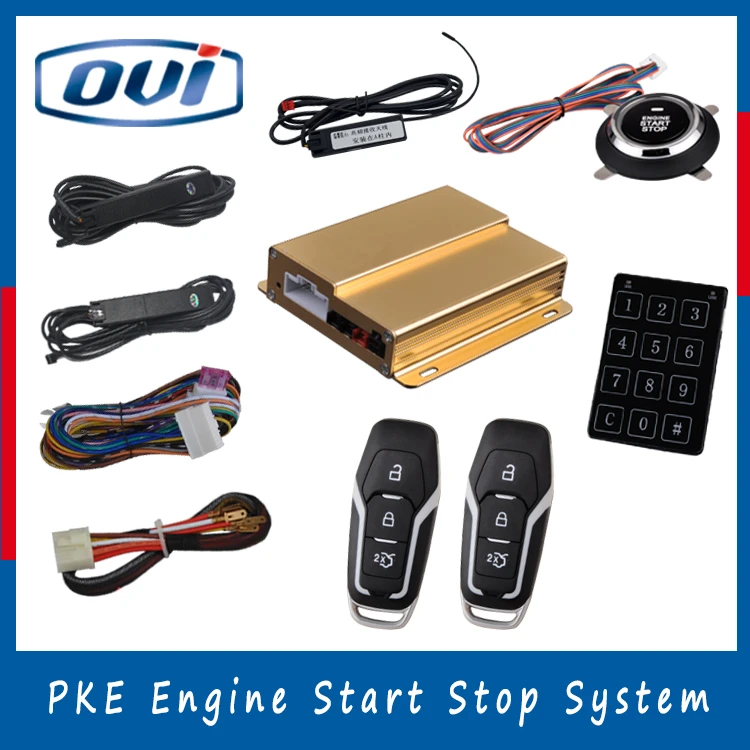 New Remote Start Car Alarm System Remote Start Stop PKE Functions Push Start Stop Engine