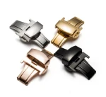 New Watch Accessories Double Open Butterfly Buckle Stainless Steel Watch with Hot Sale Folding Watch Buckle