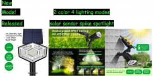 New Waterproof Led Solar Spotlight Garden Lights Outdoor Fence Wall Lamp