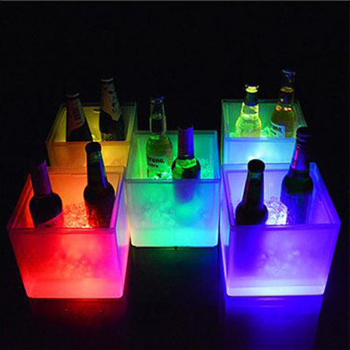 Night Club Waterproof Color Changing Lighting Clear Champagne Custom Logo Ice Led Bucket