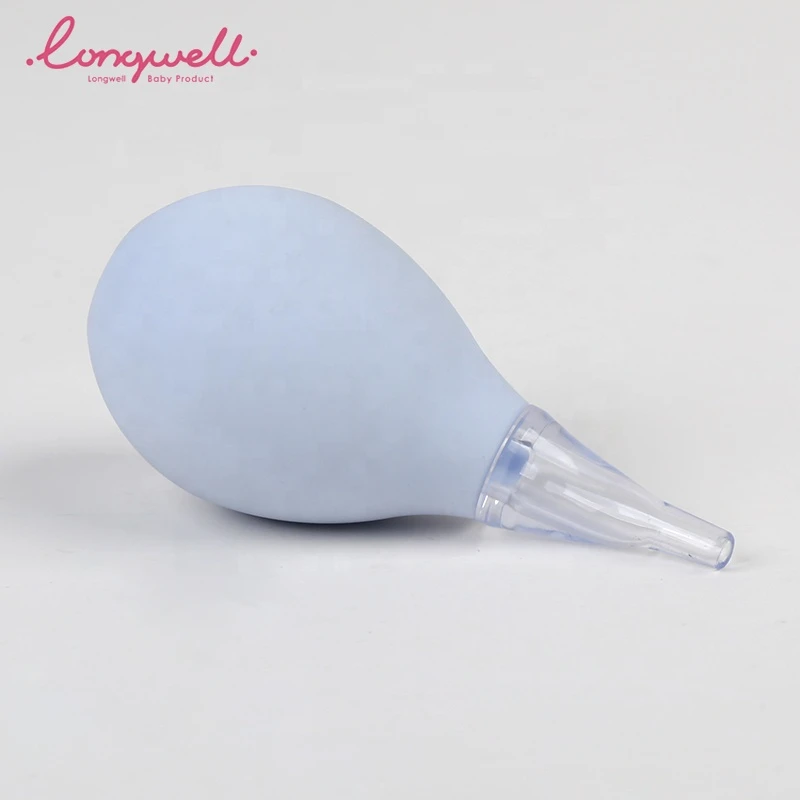 Ningbo Longwell Custom Vacuum Nasal Aspirator Infant Solid Color BPA Free Manual Nose Cleaner PVC Silicone Baby Nasal Aspirators