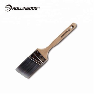 Ningbo ROLLINGDOG 2.5 inch Long Maple Wood Handle Synthetic SRT Fiber Flat Angular Trim Acrylic Paint Brushes for Wall Online