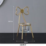 Nordic INS iron Chair crafts candlestick creative household table top potted ornament table