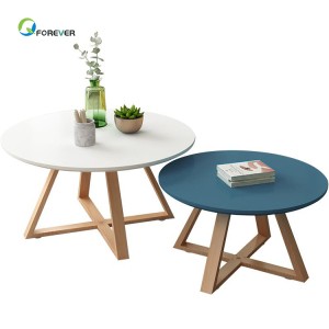 Nordic Solid Wood Coffee Table Modern Minimalist Round Mini Wood Table