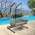 Import OC031 - Black hanging patio swing egg shape swing and orange waterproof cushion for garden furniture from Vietnam