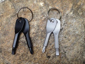 OEM portable key shape slotted and screwdriver with keychain