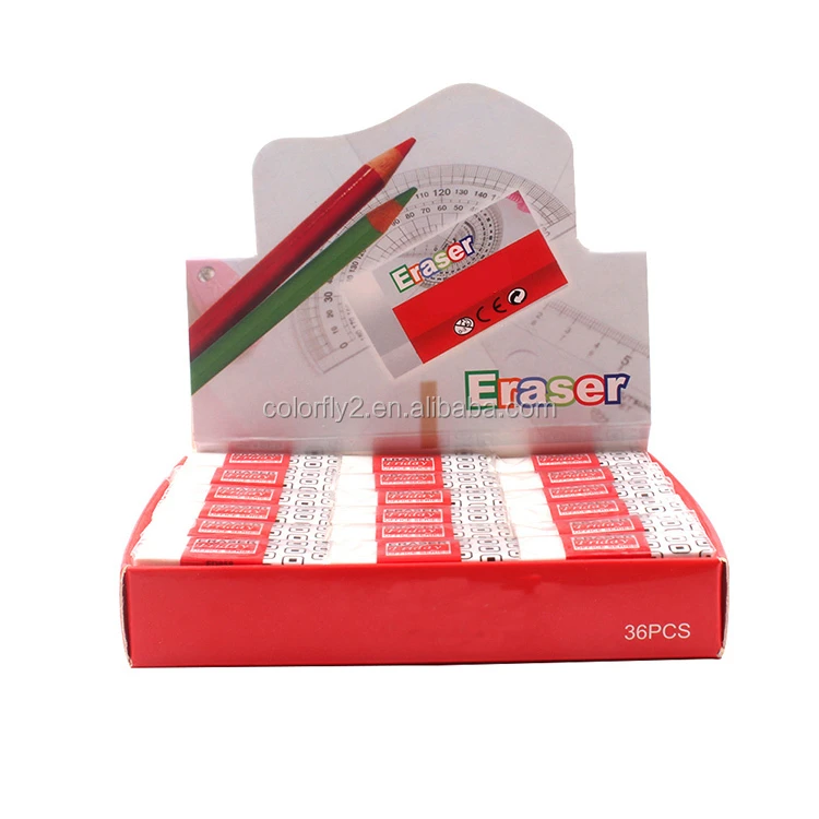 Office pencil rubber 40*16*10mm simple white erasers