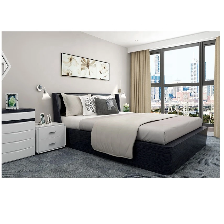 OPPEIN Guangzhou manufacturer modern affordable prices custom wood apartment hotel design bedroom furniture