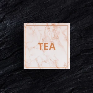 Orange Ochre luxury tea packaging  paper boxes Square marble-textured gift box small gift boxes