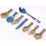 Outdoor Camping Pure Titanium Folded Spork/Non-toxic
